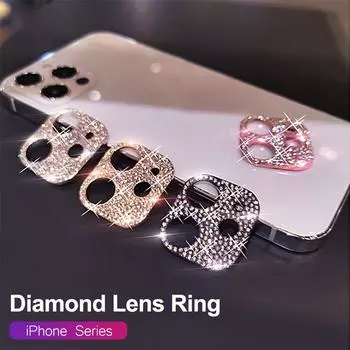 Защитное кольцо для объектива камеры с бриллиантом для iPhone 11 12 13 14 mini Pro Max iPhone 13 чёрный