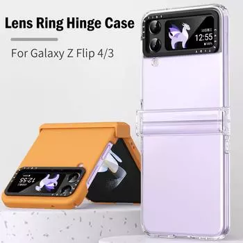 Защитное кольцо для объектива камеры для Samsung Galaxy Z Flip 4, шарнирный чехол для Samsung Z Flip 3, 4, шарнирный чехол, полная защита телефона, принципиально for Galaxy Z Flip 3 чёрный