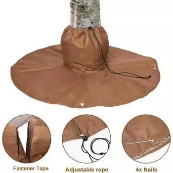 Защитное покрытие для корней деревьев Yousheng, морозостойкое покрытие для растений с завязкой, зимнее защитное покрытие для корней деревьев от заморозков с грунтовыми гвоздями для сада и фруктового сада A серый