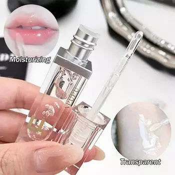 Защитное средство для губ, увлажняющий и стойкий блеск для губ, прозрачный и разглаживающий линии губ, основа под помаду, высокая косметическая ценность, пухлые губы 01