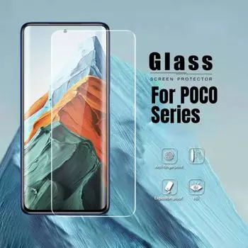 Защитное стекло 9H HD для Xiaomi Poco X3 NFC C3, защитное стекло для экрана Poco X3 Pro GT M2 M3 5G X2 F3 F2 Pocophone F1, стеклянный чехол, пленка Poco X3 чистый