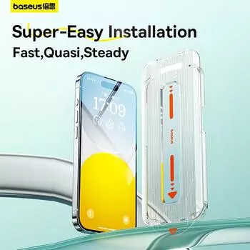 Защитное стекло Baseus Sapphire Series HD из закаленного стекла со встроенным пылевым фильтром для iP 15/15 Plus