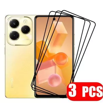 Защитное стекло для infinix HOT 40 Pro 40i 30i Note 30 Smart 8 Plus Tecno Spark 20 Pro 20C 10 10C GO 8C Pova 6 Neo 5 Full HD, защитные пленки для экрана itel A70 чёрный