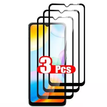Защитное стекло для Samsung A05 A15 A25 A14 A24 A34 A54 Xiaomi Redmi 13C A1 A2 12C 10C Note 12 11 Poco OPPO Vivo Защитная пленка для экрана из закаленного стекла Vivo Y17S чёрный