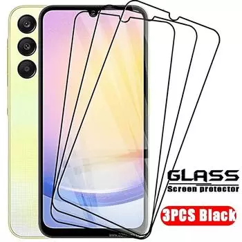Защитное стекло для Samsung Galaxy A35 A15 A16 A36 A56 A26 A06 M15 M35 M55 A25 A05 A55 A14 A24 A34 A54 A04S A04 M54 M34 Защитные пленки для полного покрытия экрана Samsung Galaxy M14 чёрный