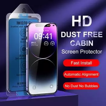 Защитное стекло Dust Free Box для iPhone 16 15 14 13 12 11 Pro Max, закаленное стекло для iPhone Xs Max XR X, комплект для автоматического удаления пыли iPhone X