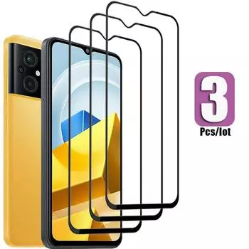 3 шт. защитное закаленное стекло для XIAOMI Redmi 14C 13C 12C Note 13 12 Pro+ A1+ POCO X6 M6 F6 защитная пленка на весь экран POCO C40 X4 GT X4 Pro Xiaomi POCO X4 GT чёрный