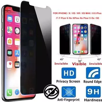 Защитное стекло Puntos 9H HD Privacy из закаленного стекла для iPhone X XS XR 8/7/6/6S Plus for iPhone 6/6S