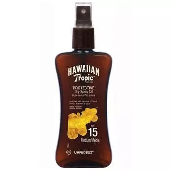 Защитное сухое масло-спрей Hawaiian Tropic Spf15 Medium 200 мл