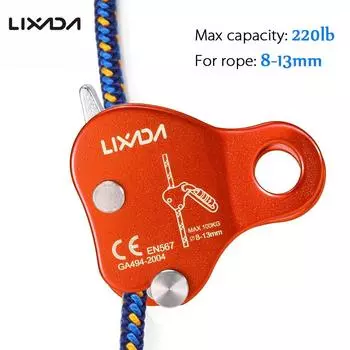 Защитное устройство для скалолазания Lixada 220 фунтов, страховочное устройство для скалолазания, веревочная ручка, снаряжение для скалолазания на открытом воздухе