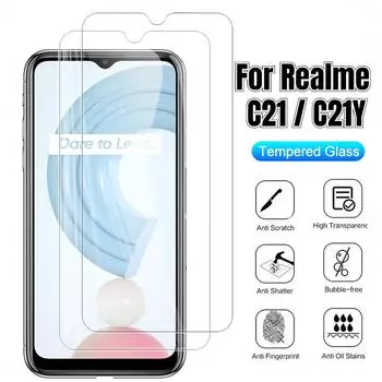 Защитное закаленное стекло для Realme C21, защитная пленка для экрана Realme C15 C11 C12 C17 C25 C21Y C20 Realme C3, защитная пленка для стекла телефона Realme C21 (1Pcs) чистый