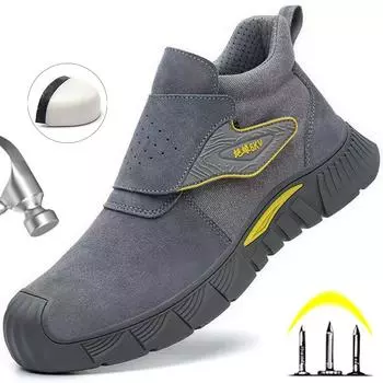 Защитные ботинки для мужчин, промышленная рабочая обувь для сварки, противоскользящие, устойчивые к проколам рабочие ботинки, мужские небьющиеся неразрушимые ботинки 40