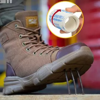 Защитные ботинки для работы, мужские пуленепробиваемые армейские ботинки, обувь со стальным носком, противоударные, противопирсивные, промышленные защитные ботинки, размер 41-46 41 чёрный