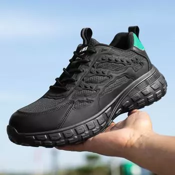 Защитные ботинки, неразрушимая обувь высокого качества, мужская рабочая защитная обувь со стальным носком, устойчивые к проколам ботинки, нескользящие кроссовки 40 чёрный