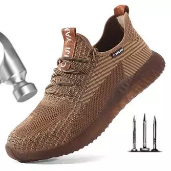 Защитные ботинки со стальным носком для мужчин, модные противоударные рабочие ботинки для мужчин, черные дышащие удобные спортивные туфли seguridad H582 36 верблюд