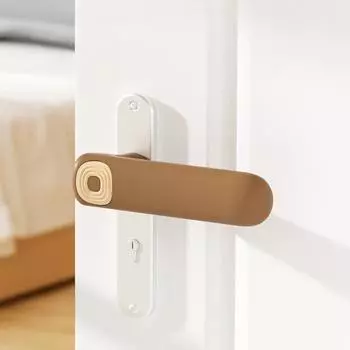 Защитные чехлы для дверных ручек с защитой от столкновений, силиконовые чехлы для детской безопасности, аксессуары для дома, спальни, гостиной темно-коричневого