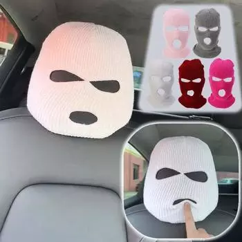 Защитные чехлы для подголовника автомобиля, подушка для головы, наволочка, универсальный подголовник для автомобильного сиденья, маска для Хэллоуина, покрытие для авто подголовника чёрный