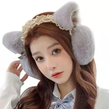 Защитные меховые наушники, зимние милые теплые наушники, флисовые теплые наушники, милые мягкие плюшевые наушники для женщин и девочек оранжевый