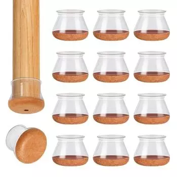 Защитные накладки на ножки стульев Круглые войлочные накладки для деревянных полов Силиконовые чехлы Накладки на полозья для мебели Противоскользящие защитные колпачки для снижения шума Small&4 Pcs