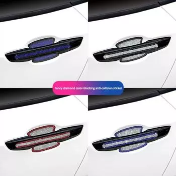 Защитные наклейки на дверную ручку автомобиля с кристаллами и бриллиантами, автомобильная наклейка, украшение на автомобиль, автомобильные аксессуары для женщин чёрный