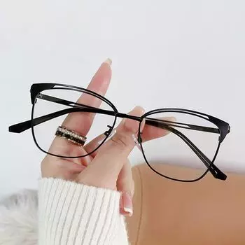 Защитные очки для глаз с защитой от синего света, винтажная металлическая оправа с блокировкой синих лучей, сверхлегкие квадратные очки для офиса