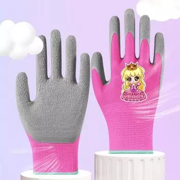 Защитные перчатки для садовых работ Дышащие детские защитные перчатки для посадки растений 6-9 years old-Dinosaur