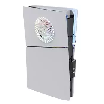 Защитные пластины IPLAY с RGB-подсветкой для PlayStation 5 Slim Disc/Digital Version и вентиляционным отверстием белый