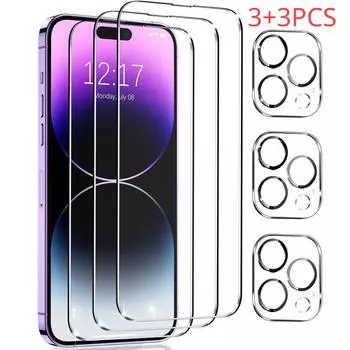 Защитные пленки для экрана для iPhone 12 13 Pro Max, мини-защита объектива камеры для IPhone 11 14 Pro MAX XS X 15, полное покрытие, закаленное стекло iphone 11 чистый