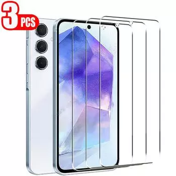 Защитные пленки из закаленного стекла HD, 3 шт., для Samsung Galaxy A05 A05S A15 A25 4G 5G A35 A55 A04 A04S A14 A24 A34 A54 M14 M34 M54 M15 M25 M35 M55 Samsung Galaxy M55 чистый