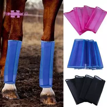 Защитные приспособления для ног лошади, 4 шт., дышащая сетка, обеспечивающие комфорт и защиту вашей лошади - Защита ног лошади синий