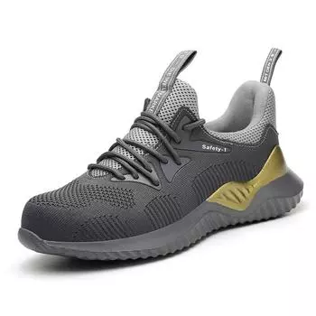 Защитные рабочие ботинки для мужчин. Сапоги со стальным носком. Противопрокольные защитные кроссовки для строительных работ. Дышащая мужская защитная обувь. Мужская рабочая обувь со стальным носком. 38 чёрный