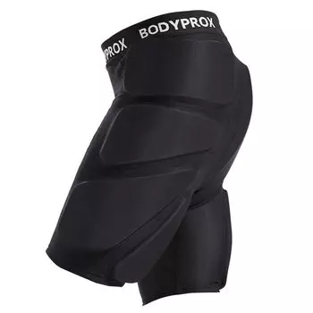 Защитные шорты Bodyprox с подкладкой для катания на коньках и 3D-защитой ягодиц и копчика черного цвета для сноубординга, катания на лыжах, бедер, (M) чёрный
