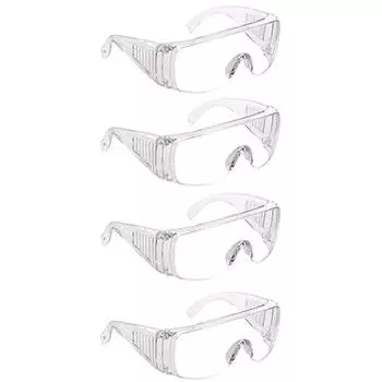 Защитные солнцезащитные очки Dervin Safety, прозрачные, устойчивые к брызгам, ударопрочные, устойчивые к химическим повреждениям, рабочие медицинские защитные очки - комплект из 4 очков