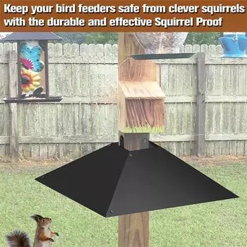 Защитный экран от белок, прочный, крепление на столб, фиксатор от белок с винтами и гаечным ключом для 4x4 чёрный