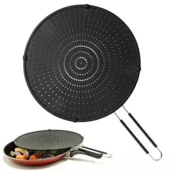 Защитный экран от брызг, силиконовый экран от брызг, термостойкий жиростойкий защитный кожух для приготовления пищи для домашней кухни чёрный