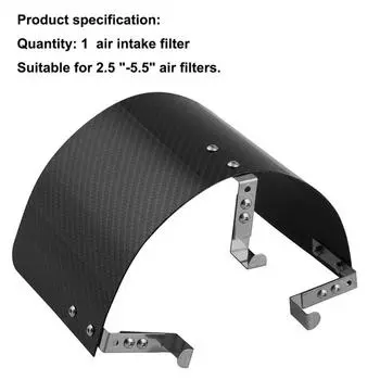 Защитный экран воздушного фильтра, Теплозащитный экран гоночного автомобиля, Фильтр 2,5 -5,5 , Универсальный, Нержавеющая сталь, Стиль карбонового волокна