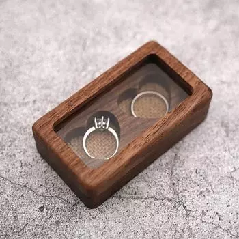 Защитный антидеформированный практичный дизайн окна, деревянный чехол-держатель для колец, деревенский свадебный декор, коробка для демонстрации сережек кофейный