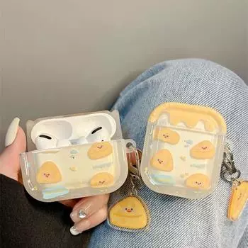 Защитный чехол AirPods4 Cheesecake Yellow Cartoon airpods 4 6th generation кремовый