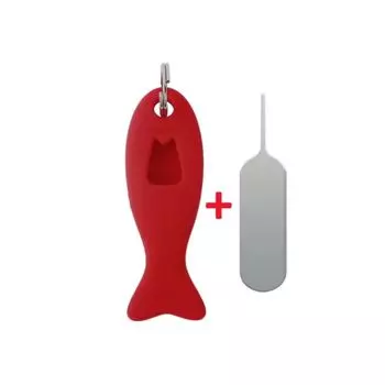 Защитный чехол Держатель штифта SIM-карты Инструмент для извлечения SIM-карты Хранилище для iPhone/Mi/Samsung/Huawei красный