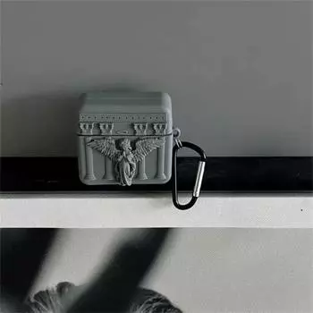 Защитный чехол для 1/2 поколения Airpodspro2 Силиконовый мягкий чехол Нишевый стиль Третье поколение Противоударный чехол Пятое поколение Бокс Стильный тренд Airpods new three generations Grey Angel