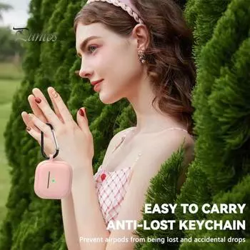 Защитный чехол для Airpods 4 (2024) Мягкий силиконовый чехол для наушников с зажимом для переноски, пылезащитный, с защитой от падения, легко заряжаемый, портативный, пылезащитный for Airpods 4 розовый