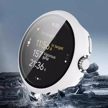 Защитный чехол для экрана часов, комплексная защита, ударопрочный, легко устанавливаемый, закаленный стеклянный чехол для Pixel Watch 3 синий/фиолетовый