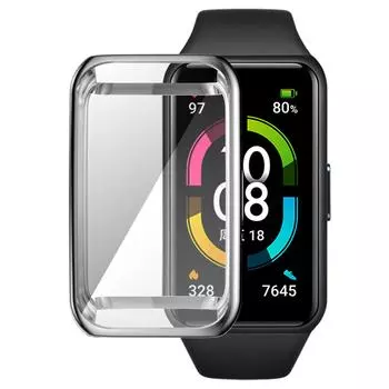 Защитный чехол для экрана часов Универсальный гибкий чехол TPU для полного покрытия экрана часов Honor Band 6 для прозрачный