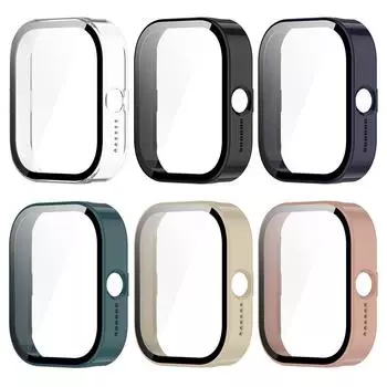 Защитный чехол для экрана с бампером из закаленного стекла с полным покрытием, кожаный ремешок 22 мм/20 мм для часов CMF by Nothing Watch Pro белый