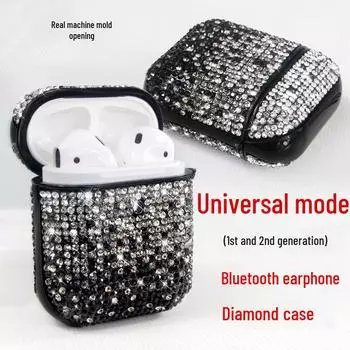 Защитный чехол для Apple AirPods4 Diamond Rhinestone - чехол для наушников Pro2 Gradient Fashion Airpods Pro/Pro2 черный градиента