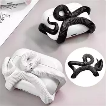 Защитный чехол для беспроводных наушников Snake для Airpods Pro/Pro 2, креативный 3D-чехол для наушников Snake, чехол для наушников-капель AirPods Pro 2 белый