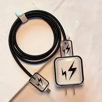 Защитный чехол для быстрой зарядки iPhone 15 мощностью 20 Вт, кабель для зарядки, совместимый с 14 Pro Max чёрный