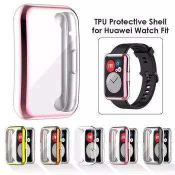 Защитный чехол для часов 2 в 1, ультратонкий прозрачный защитный чехол из ТПУ, цветной корпус для часов чёрный