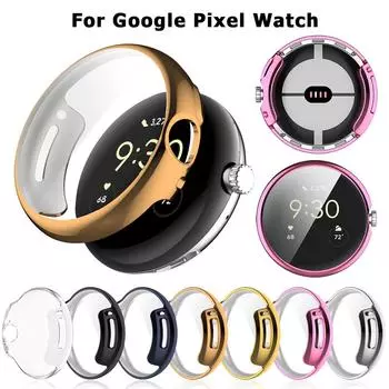 Защитный чехол для часов из ТПУ для Google Pixel Watch, умные часы, противоударный мягкий защитный чехол, аксессуары для полноэкранного защитного чехла чёрный