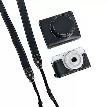 Защитный чехол для цифровой камеры Сумка для хранения камеры из искусственной кожи со съемным плечевым ремнем белый